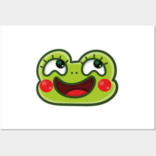 Funny frog face Posters and Art